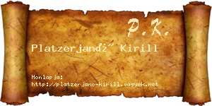Platzerjanó Kirill névjegykártya